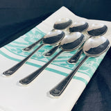 6 x Vintage English Silver Plate Ice Cream Spoons Insignia EPNS Initial G