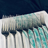 8 x Vintage English Silver Plate Dinner Forks Louis XV Pattern Or La Regence