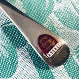 Vintage Silver Plate Small Butter Knife High Tea Jersey Souvenir Enamel English