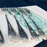 6 x Vintage Mappin & Webb English Silver Plate Dinner Forks Louis XVI Pattern