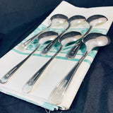 6 x Vintage English Silver Plate Soup Spoons Insignia EPNS Initial G