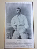 Antique English Cricketer Framed Print Yorkshire Test Player