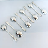 Vintage Silver Plated Old English Pattern Soup Spoons X 8 Walker & Hall