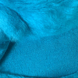 Original Vintage Turquoise Brushed Felt & Jersey Stretch Knit 1960s Winter Hat
