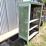 Antique Rustic Green Painted Meat Safe - Shelf Unit Without Doors