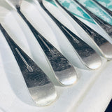 6 x Vintage Silver Plate Entree Salad Or Dessert Forks Old English Pattern By Goldsmiths & Silversmiths