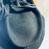 Original Vintage Black Felt & Grosgrain Ribbon  Elaborate Bow 1960s Winter Hat