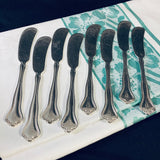 8 x Vintage American Silver Plate Butter Knives by 1835 R. Wallace & Sons With Silver Plated Blades
