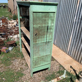 Antique Rustic Green Painted Meat Safe - Shelf Unit Without Doors