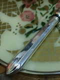 Antique English Silver Plate Large Fish Server Knife in Lotus Pattern by Mappin & Webb