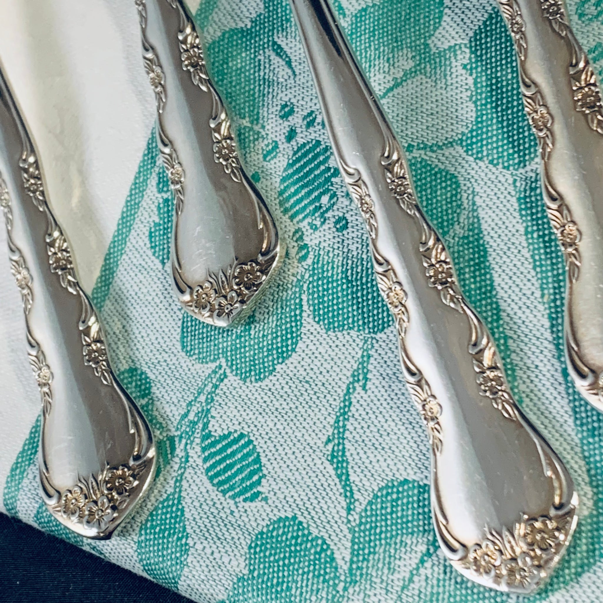 6 X Vintage Silver Plate Dessert Spoons By Grosvenor Scullery Days Vintage