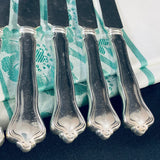 8 x Vintage American Silver Plate Dinner Knives by 1835 R. Wallace & Sons With Silver Plated Blades