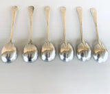 Vintage Silver Plated Rat Tail Pattern Soup Spoons X 6